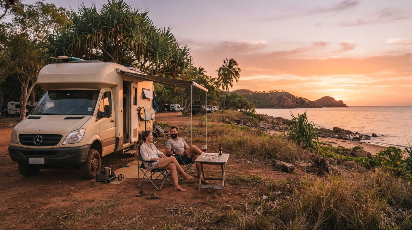 Darwin to Broome - Wild North Discovery — campground with a motorhome