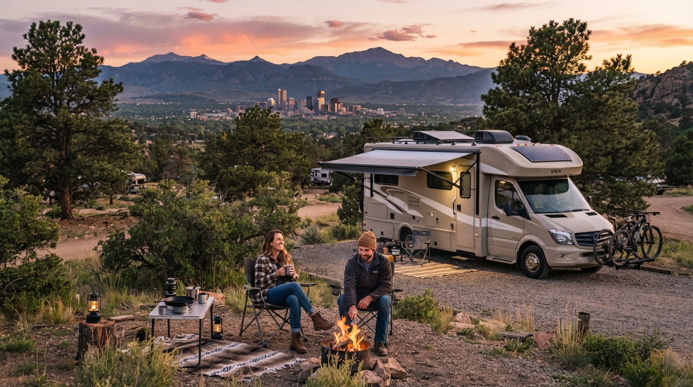 Denver to Orlando - Short — campground with a motorhome