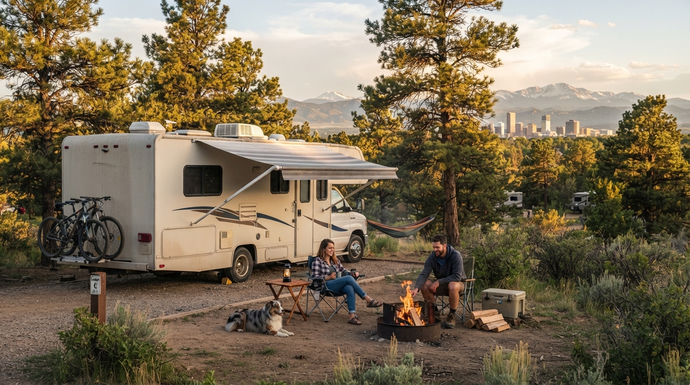 Denver to Washington DC — campground with a motorhome