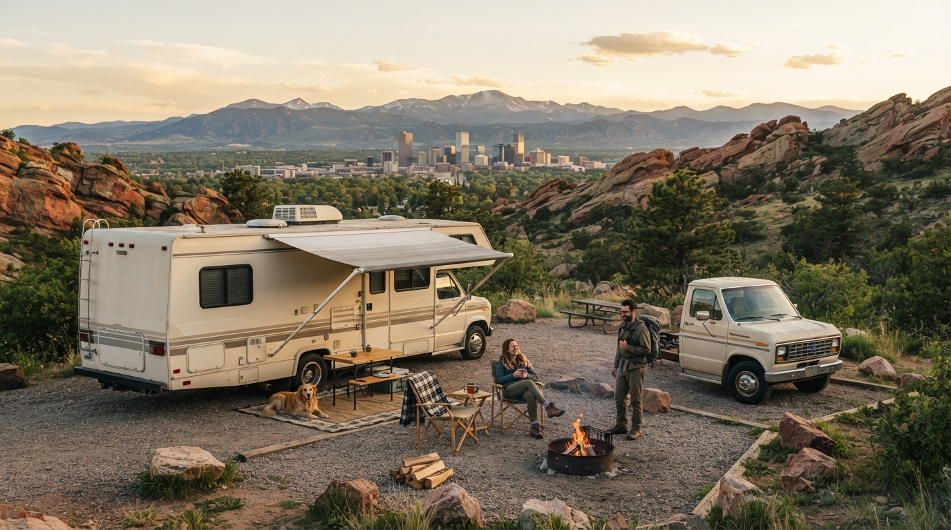Denver to New York — campground with a motorhome