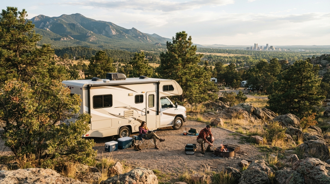 Denver to Orlando — campground with a motorhome