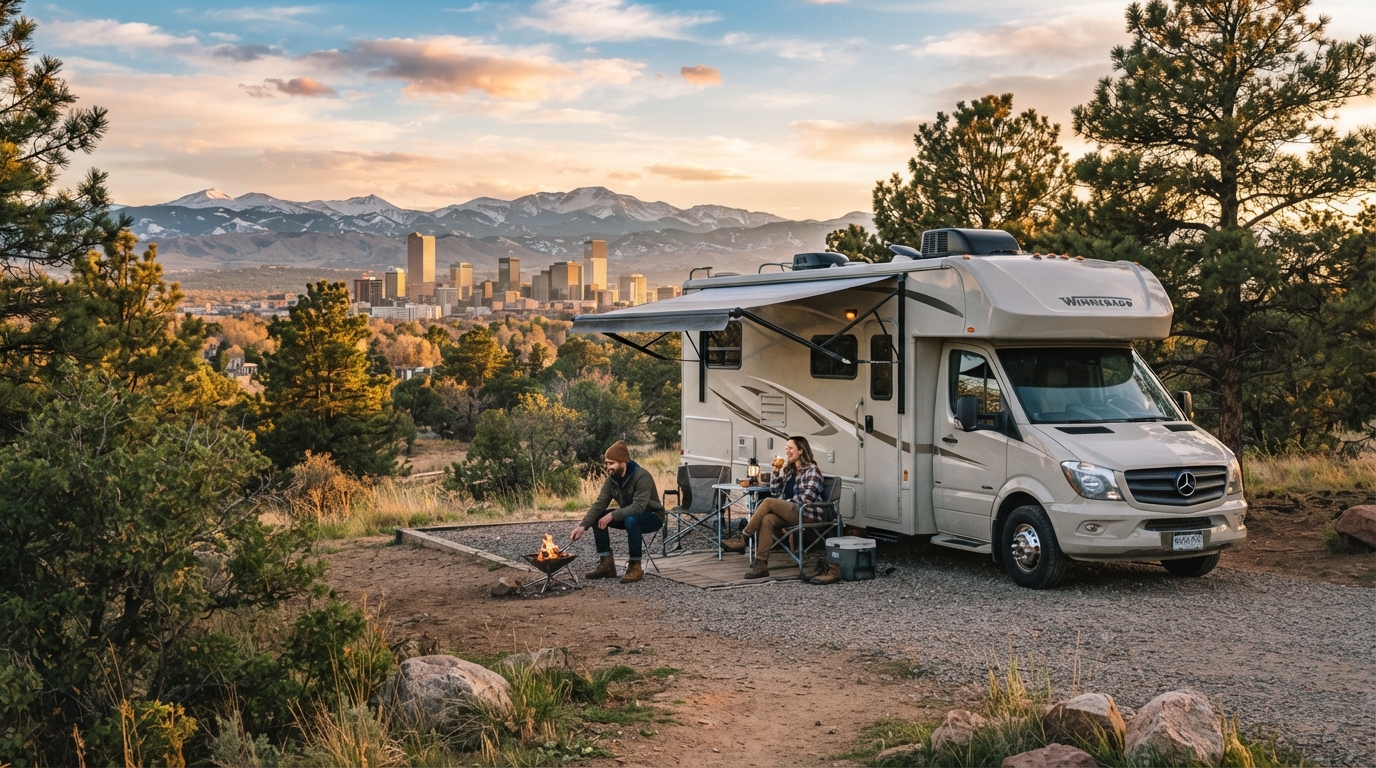 Denver to Atlanta — campground with a motorhome