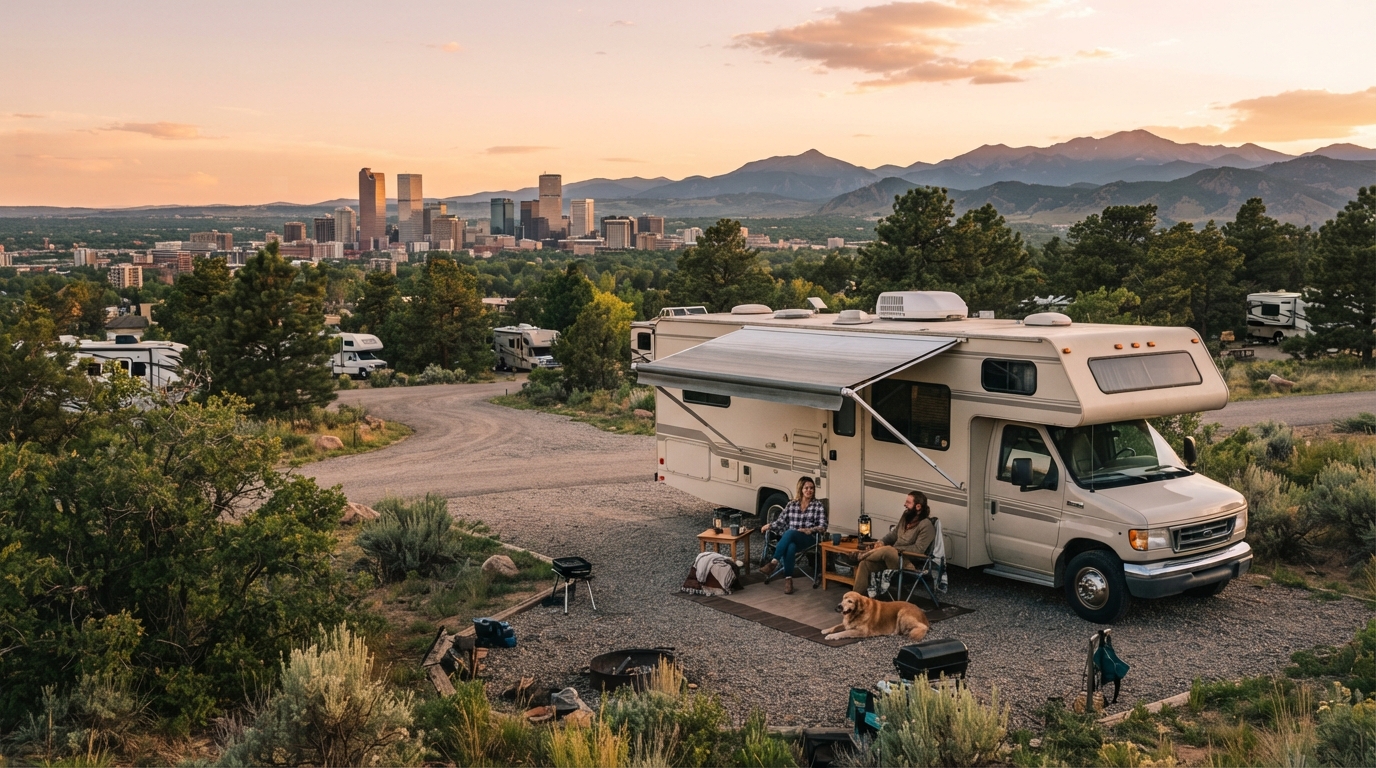 Denver to Las Vegas - Ancient Pueblos and Neon Lights — campground with a motorhome
