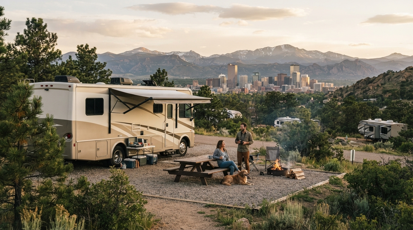 Denver to San Francisco - The Epic Trans-Western Crossing — campground with a motorhome