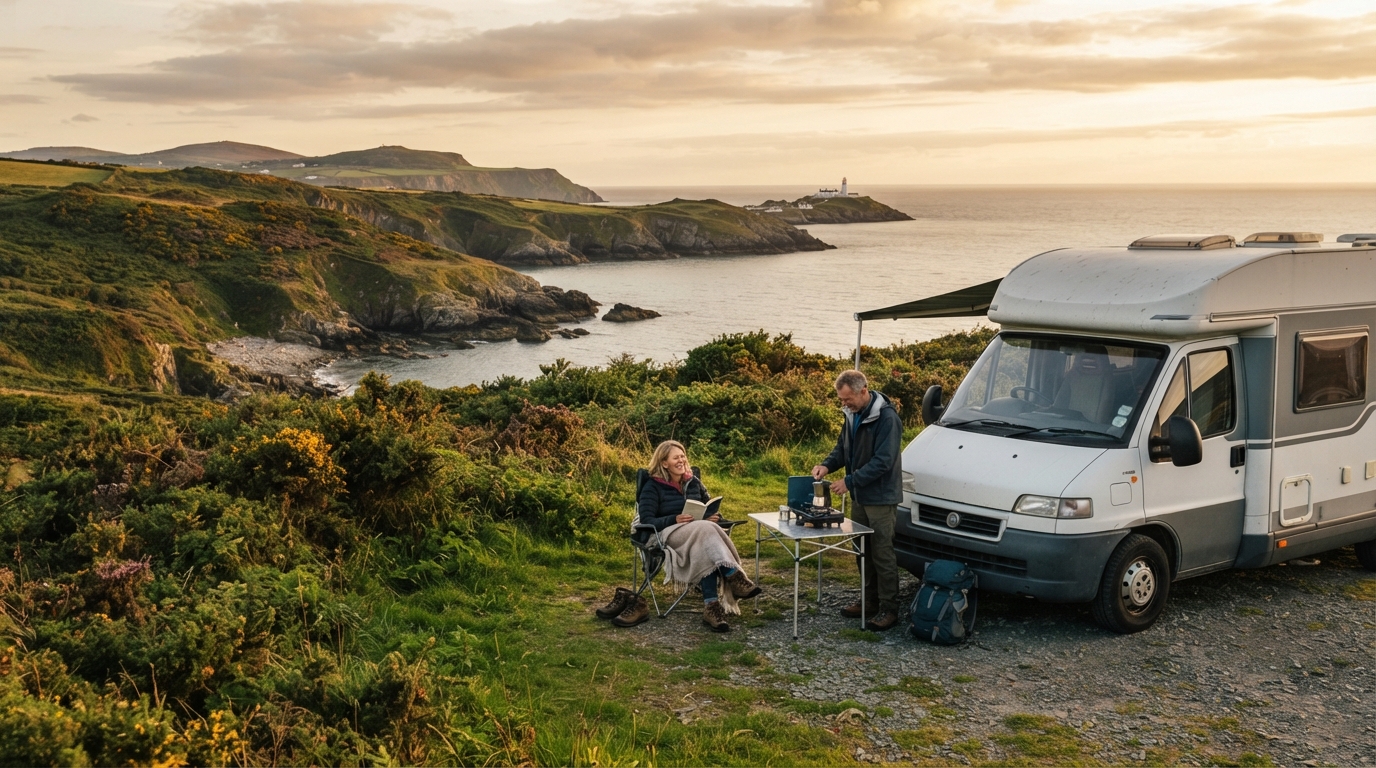 Dublin Roundtrip — campground with a motorhome