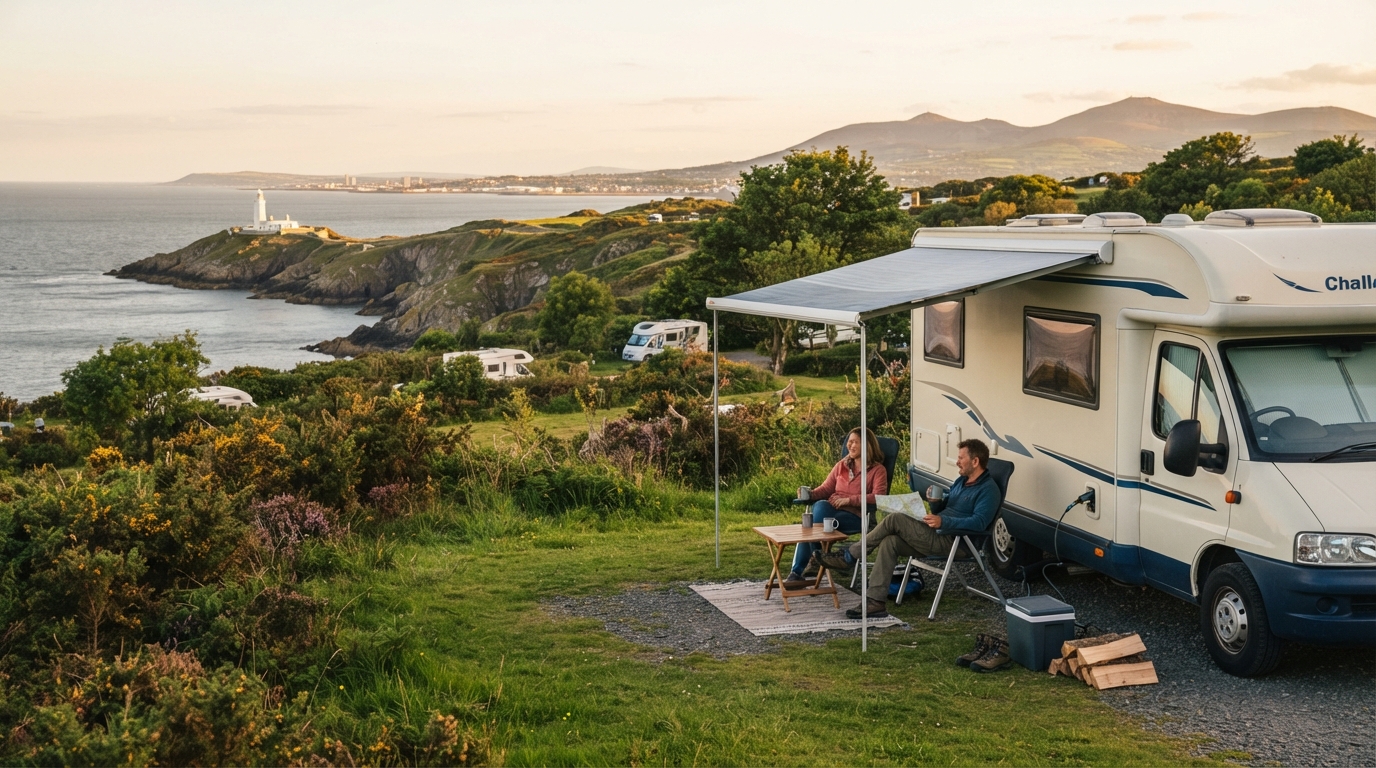 Dublin roundtrip - North West — campground with a motorhome