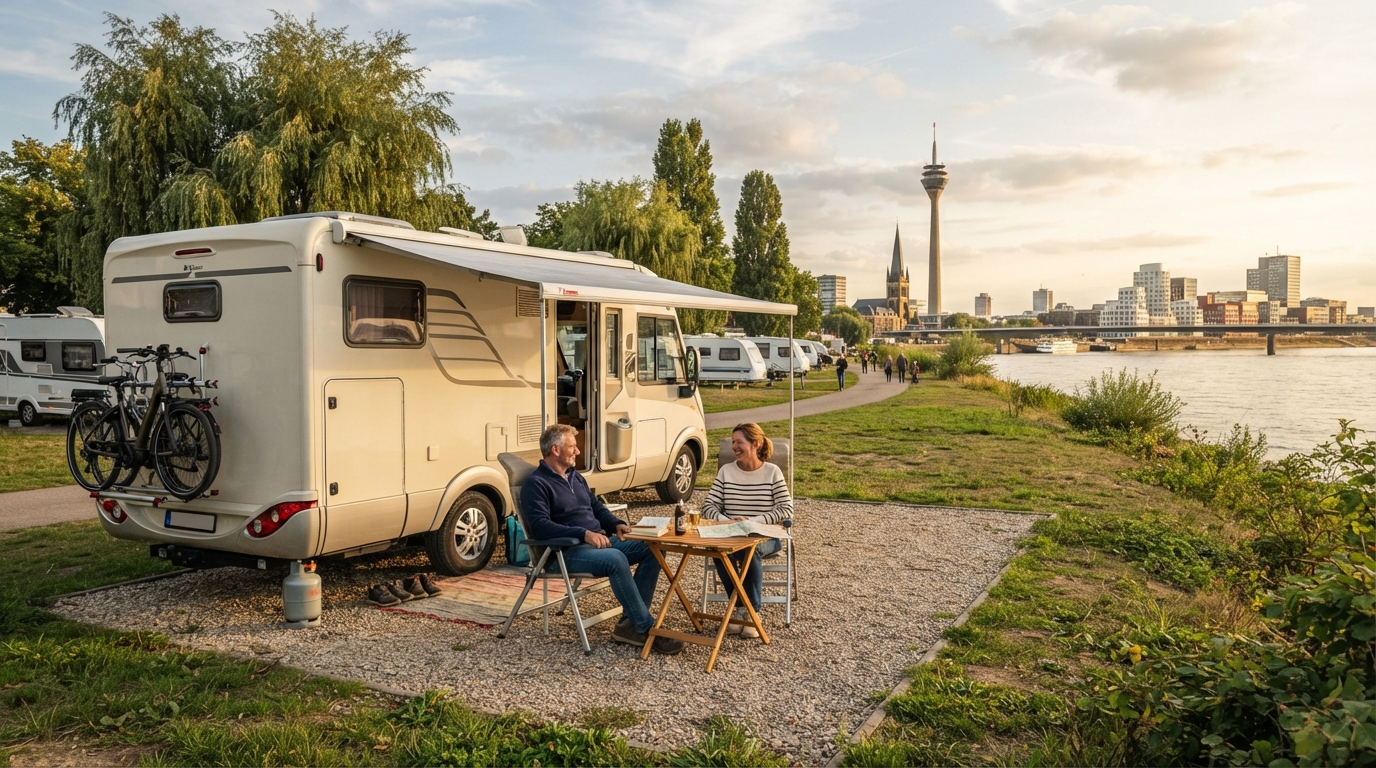 Dusseldorf Roundtrip - Netherlands and Belgian — campground with a motorhome
