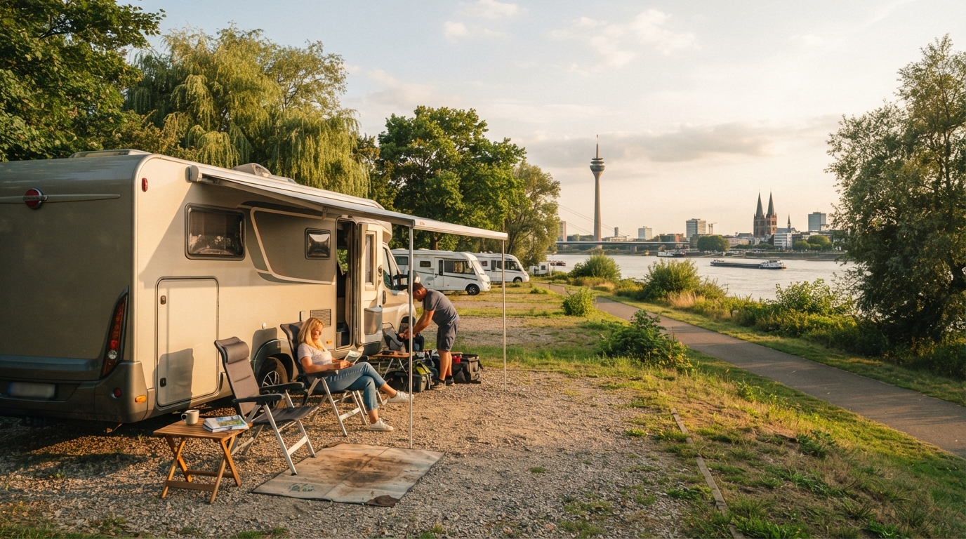 Dusseldorf Roundtrip - Germany / Netherlands / Belgium — campground with a motorhome