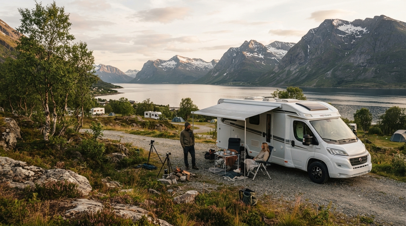 Evenes Round trip - The Polar Fjord Route — campground with a motorhome