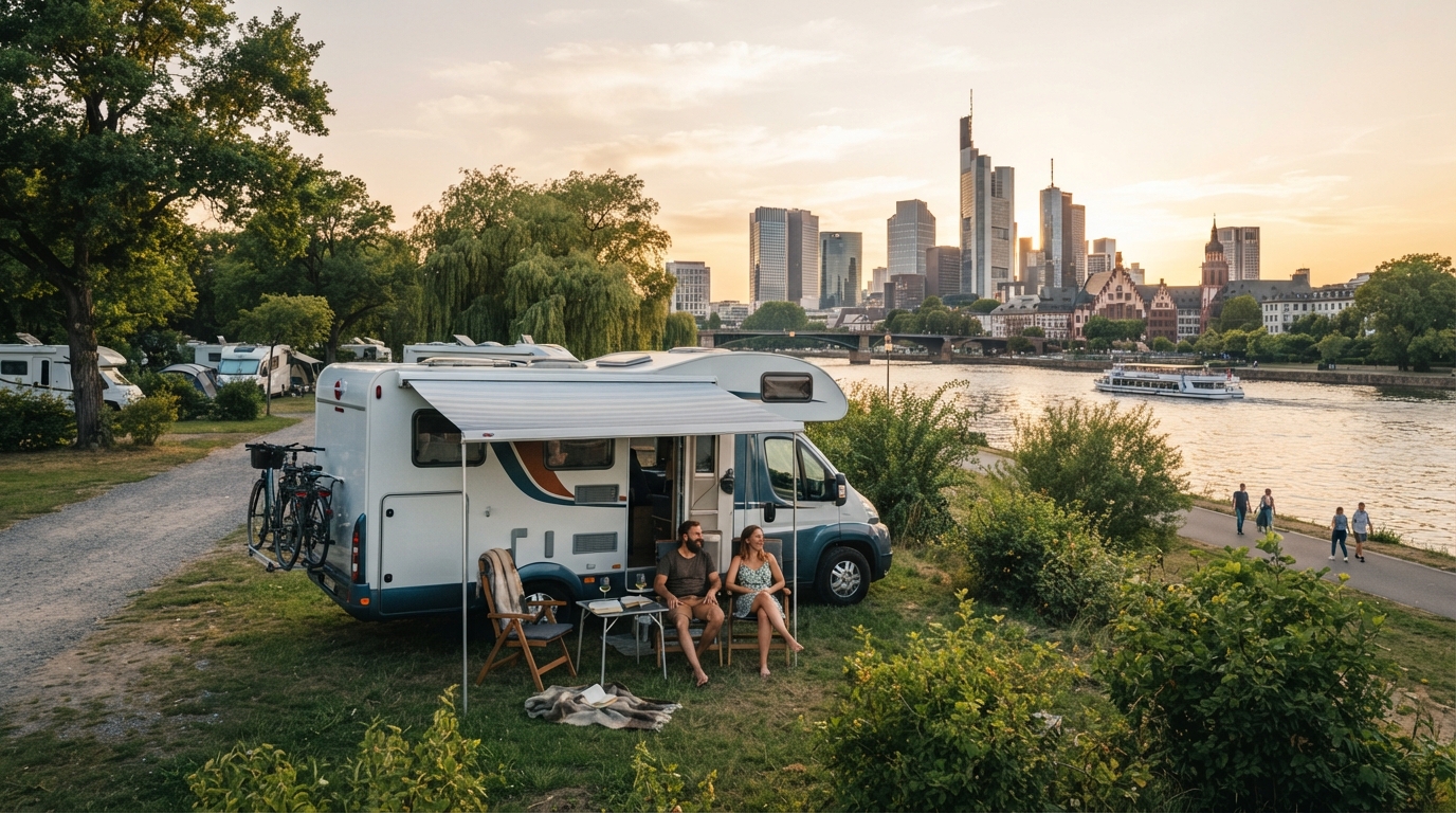 Frankfurt Round Trip - The Epic German Countryside Crossing — campground with a motorhome