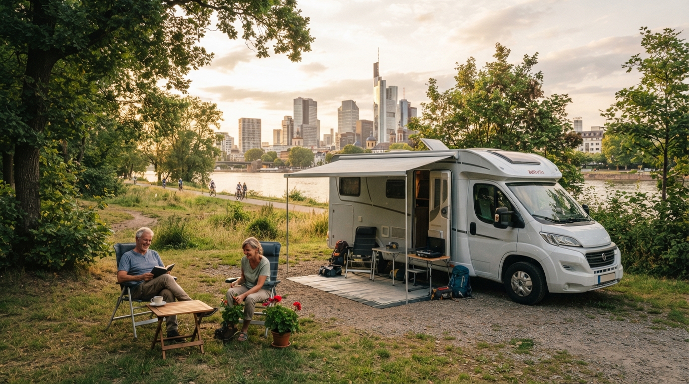 Frankfurt Roundtrip - North Germany - Including Hamburg & Berlin — campground with a motorhome
