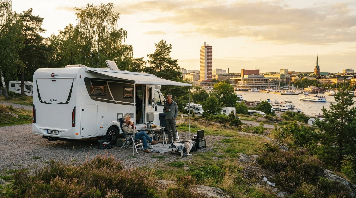 Gothenburg Round trip - The Swedish Heritage and Nature Trail — campground with a motorhome