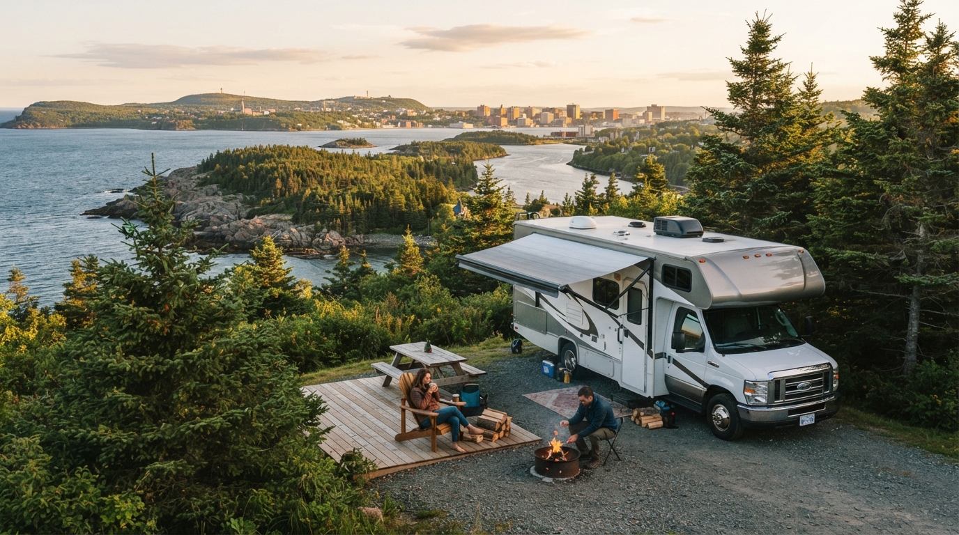 Halifax to Toronto - Fall Foliage trip - Canada and USA — campground with a motorhome