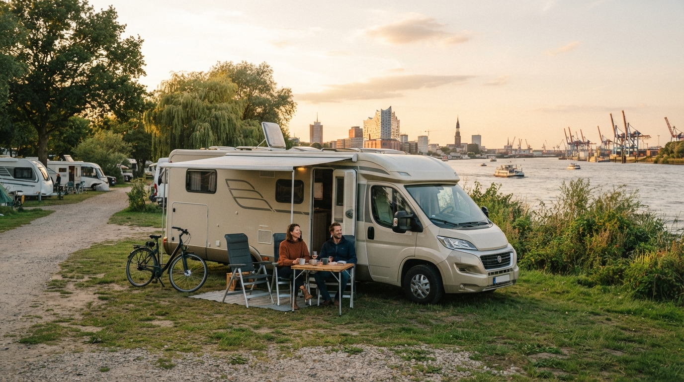 Hamburg Round Trip - The Wonders of Northern Germany — campground with a motorhome
