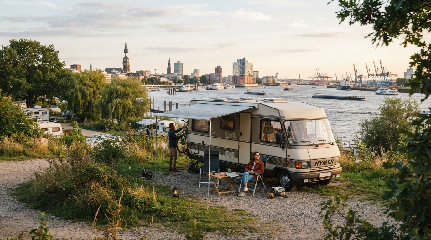 Hamburg Roundtrip - Northern Germany — campground with a motorhome