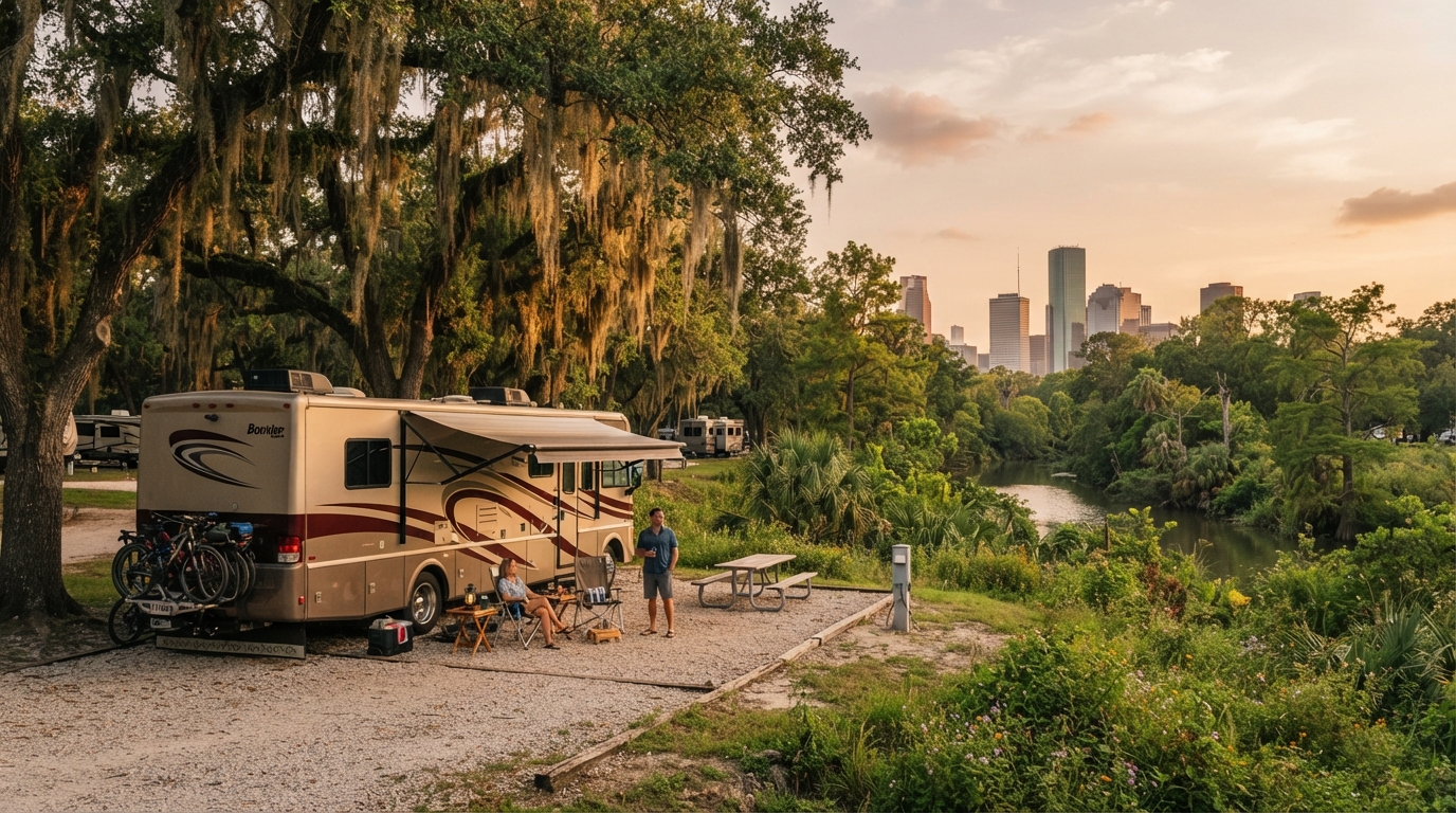 Houston to Los Angeles - Incld. Grand Canyon — campground with a motorhome