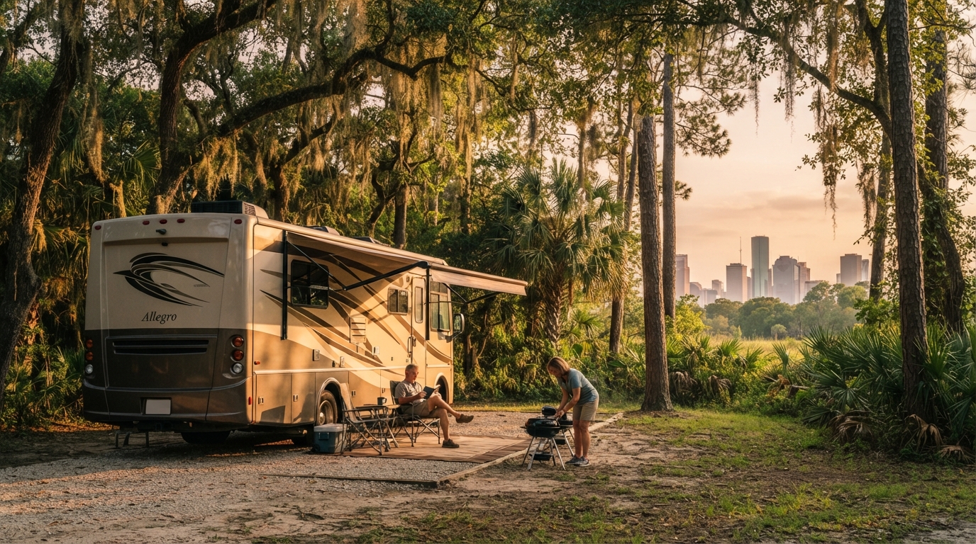 Houston to Washington DC — campground with a motorhome