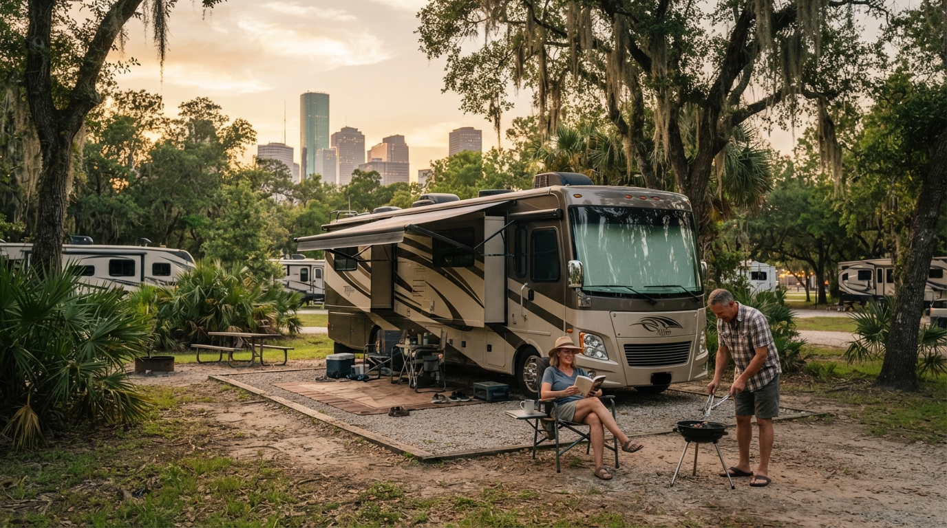 Houston to Washington DC — campground with a motorhome