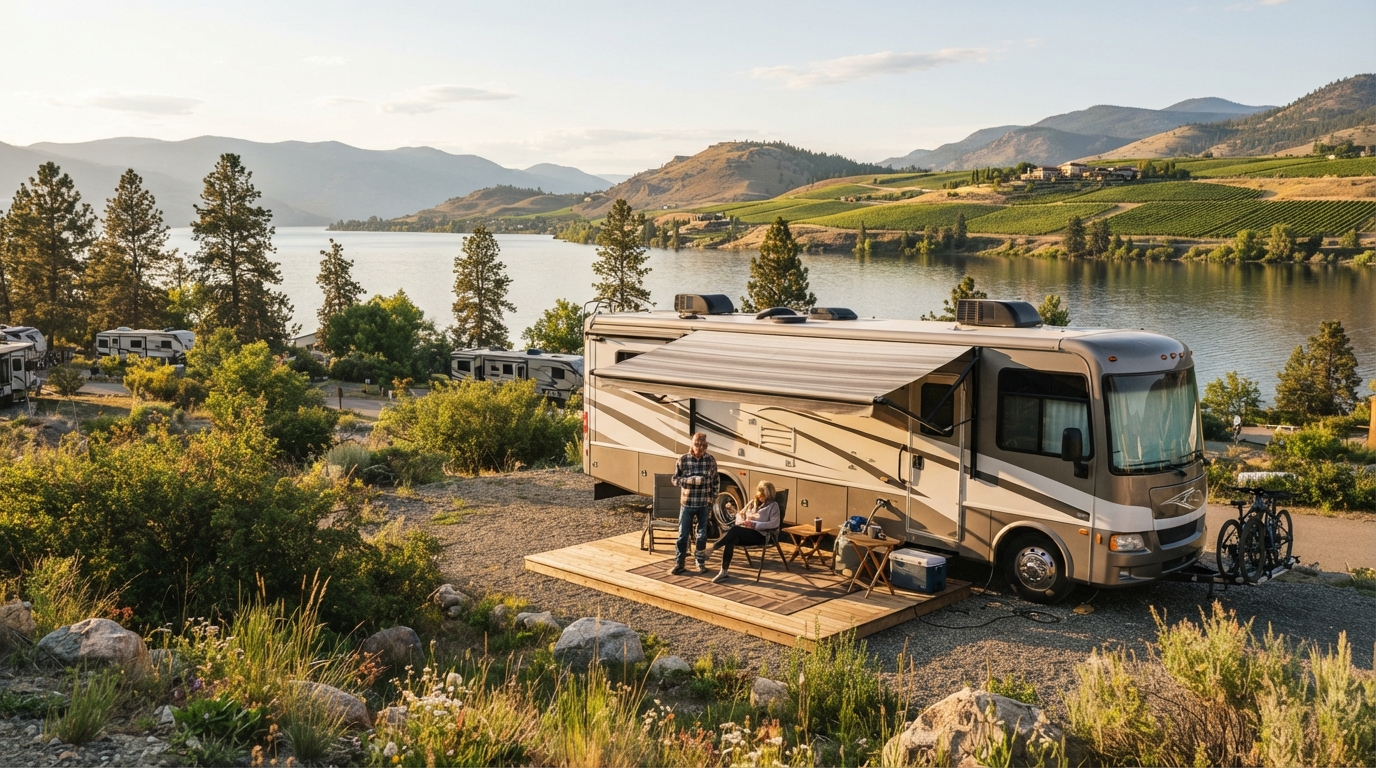 Kelowna to Montreal - Road to Revelations: Exploring Canada’s Heartland — campground with a motorhome