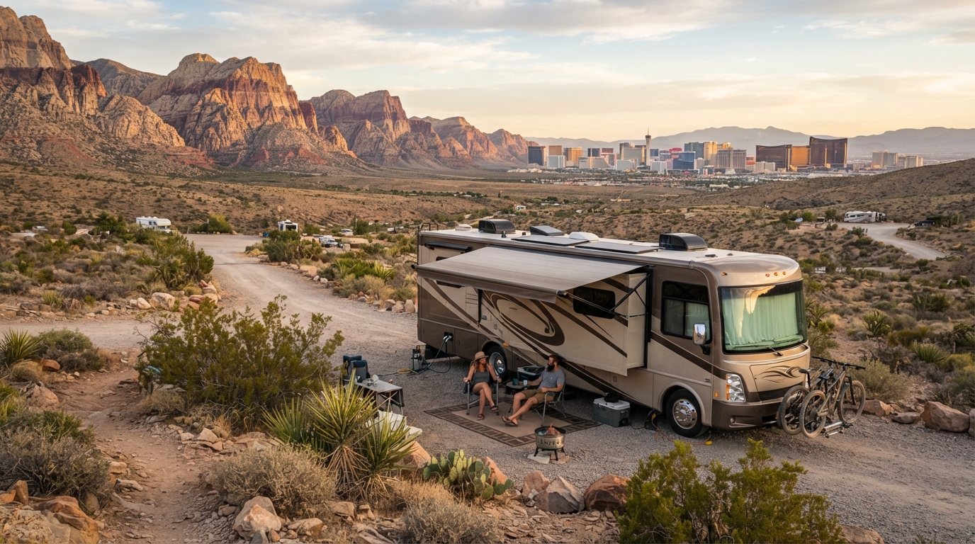 Las Vegas Round Trip - Heading North - Desert to Peaks — Las Vegas RV road trip landscape