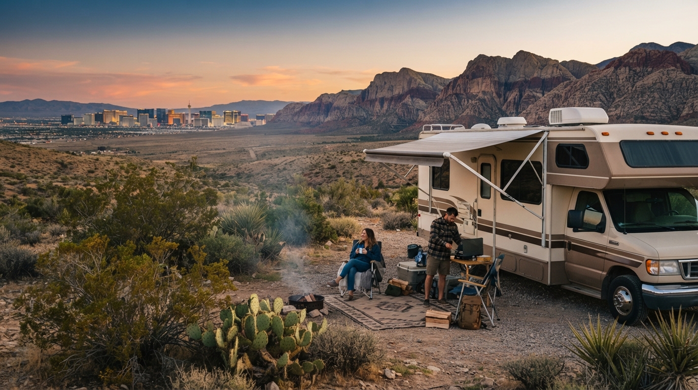 Las Vegas to Los Angeles - The Great Southwest Family Road Trip — Las Vegas RV road trip landscape