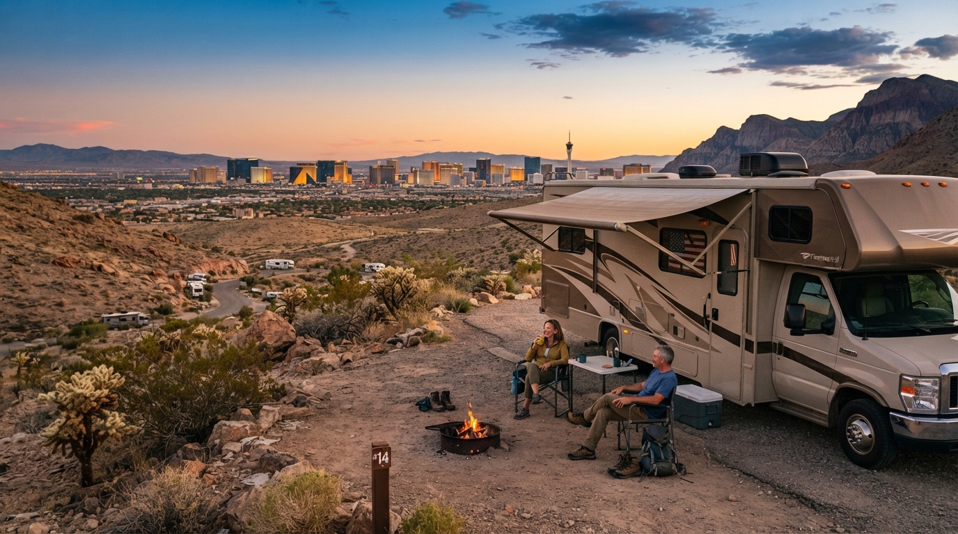 Las Vegas Round Trip - Journey through the Arid Beauty: Vegas to the Wild — Las Vegas RV road trip landscape