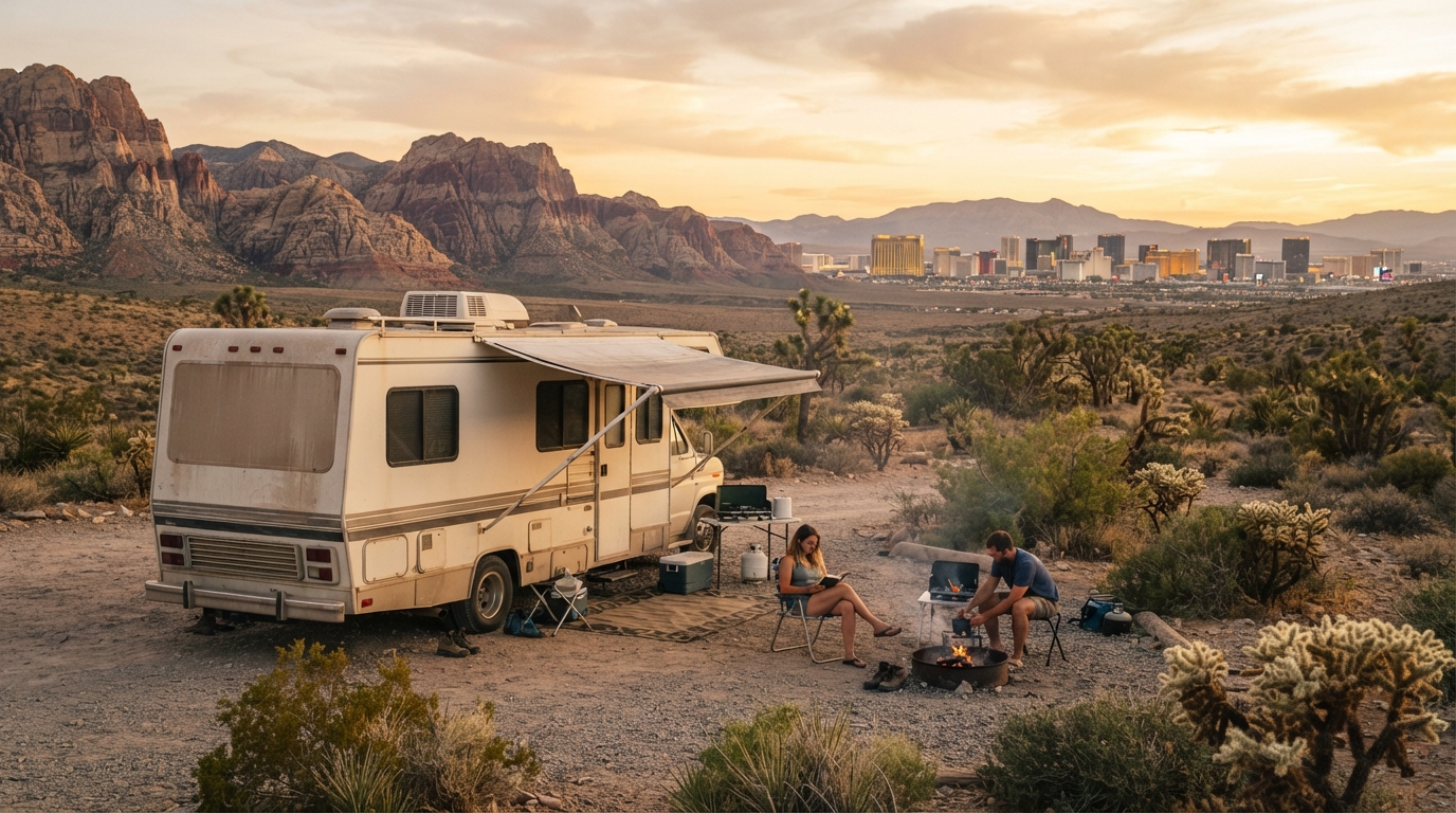 Las Vegas to Denver Via Yellowstone — Las Vegas RV road trip landscape