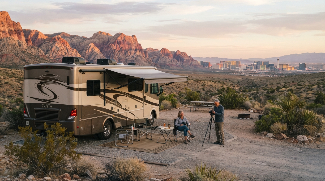 Las Vegas Round  Trip - North - Desert Discoveries: Las Vegas to Scenic Wonders — Las Vegas RV road trip landscape