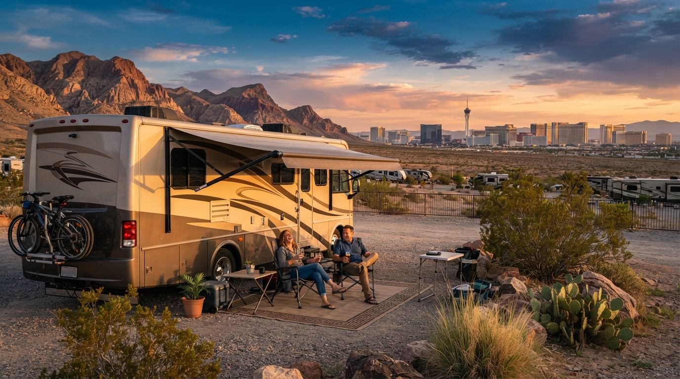 Las Vegas Round Trip - The best of the Southwest — campground with a motorhome