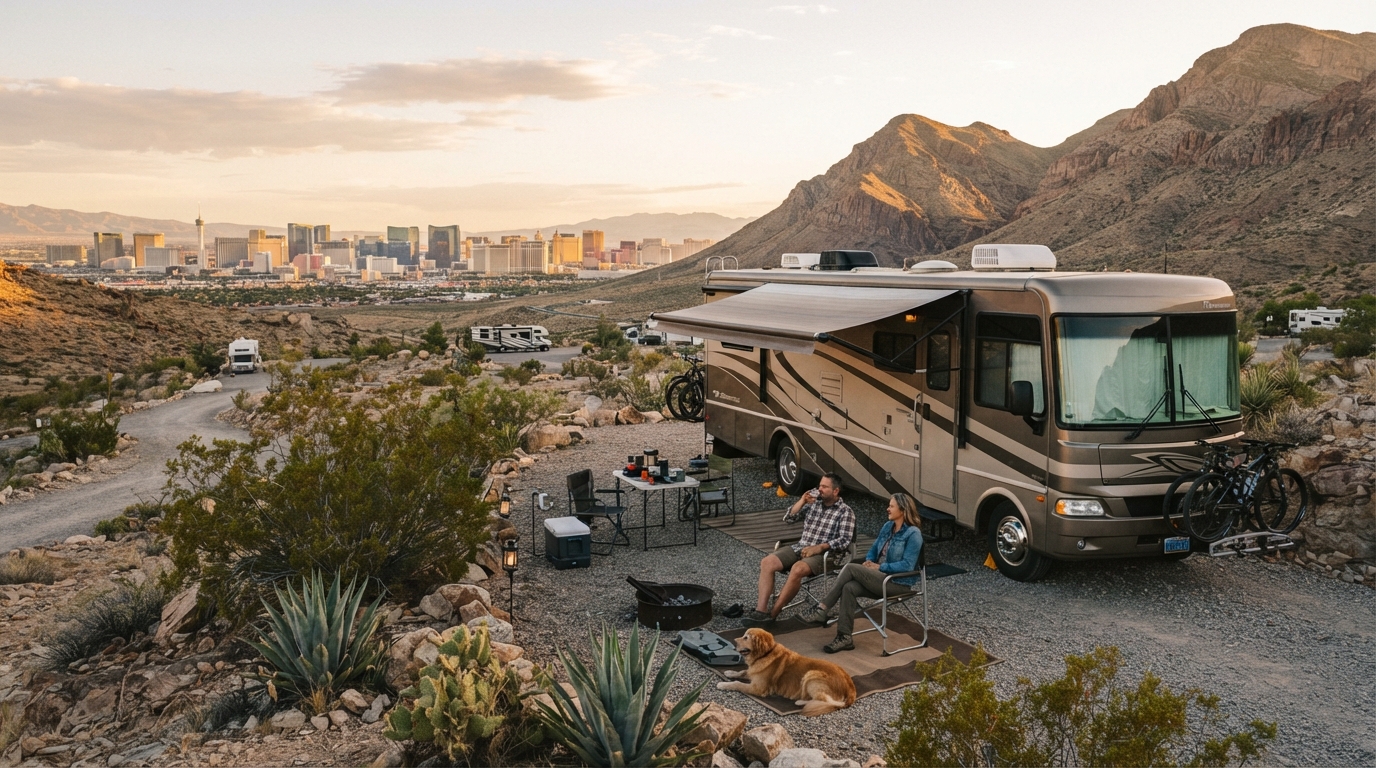 Las Vegas to Portland- incld. Yosemite and Crater Lake — campground with a motorhome