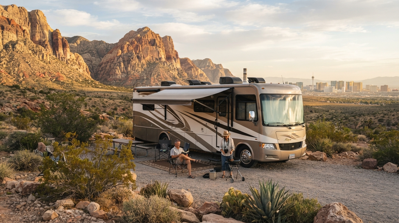 Las Vegas to Washington DC — campground with a motorhome