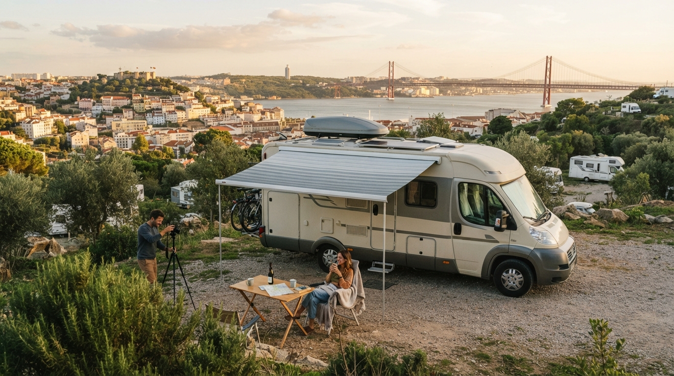 Lisbon Roundtrip - Portugal Comprehensive — campground with a motorhome