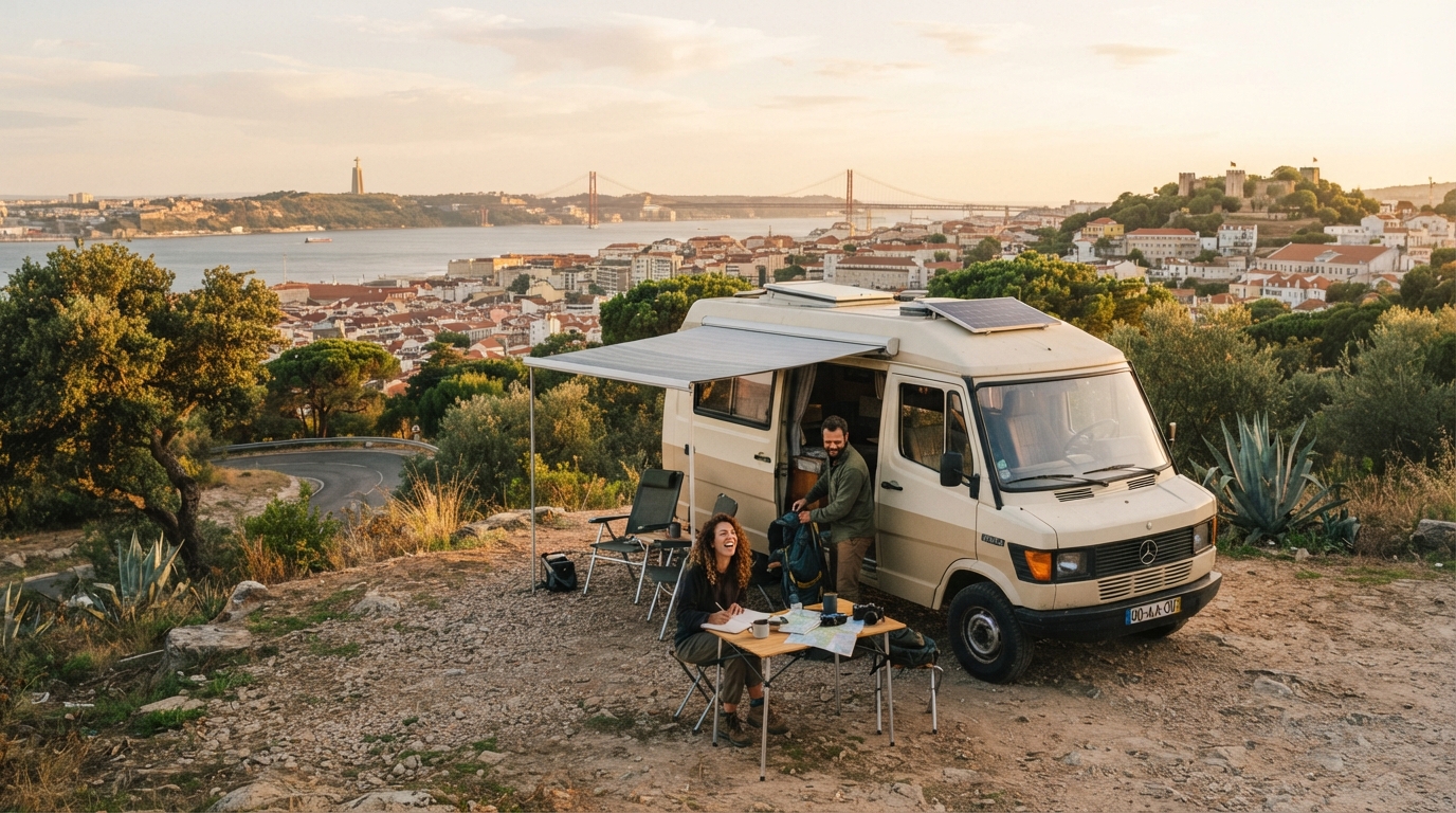 Lisbon Roundtrip - South - Southern Portugal — campground with a motorhome