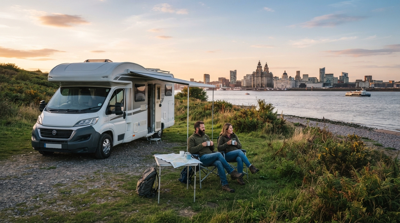 Liverpool Roundtrip - British Countryside Explorer — campground with a motorhome