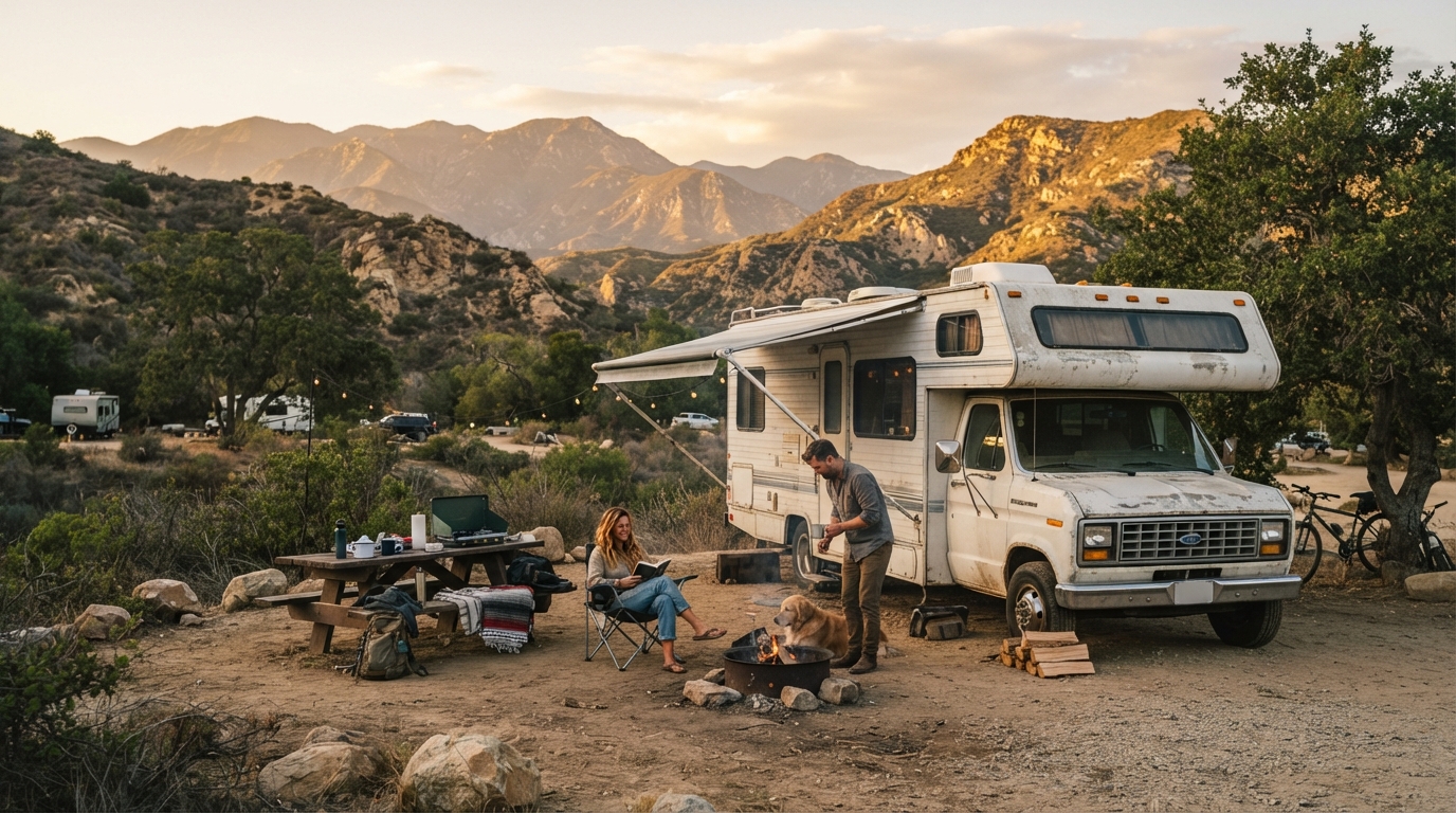 Los Angeles to New Orleans - Incld. Grand Canyon — campground with a motorhome