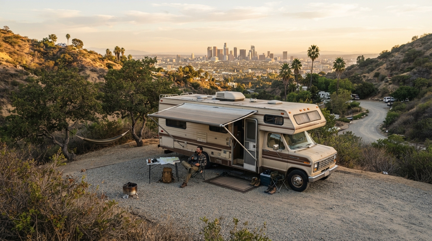 Los Angeles to Billings - Incld. Yellowstone — campground with a motorhome