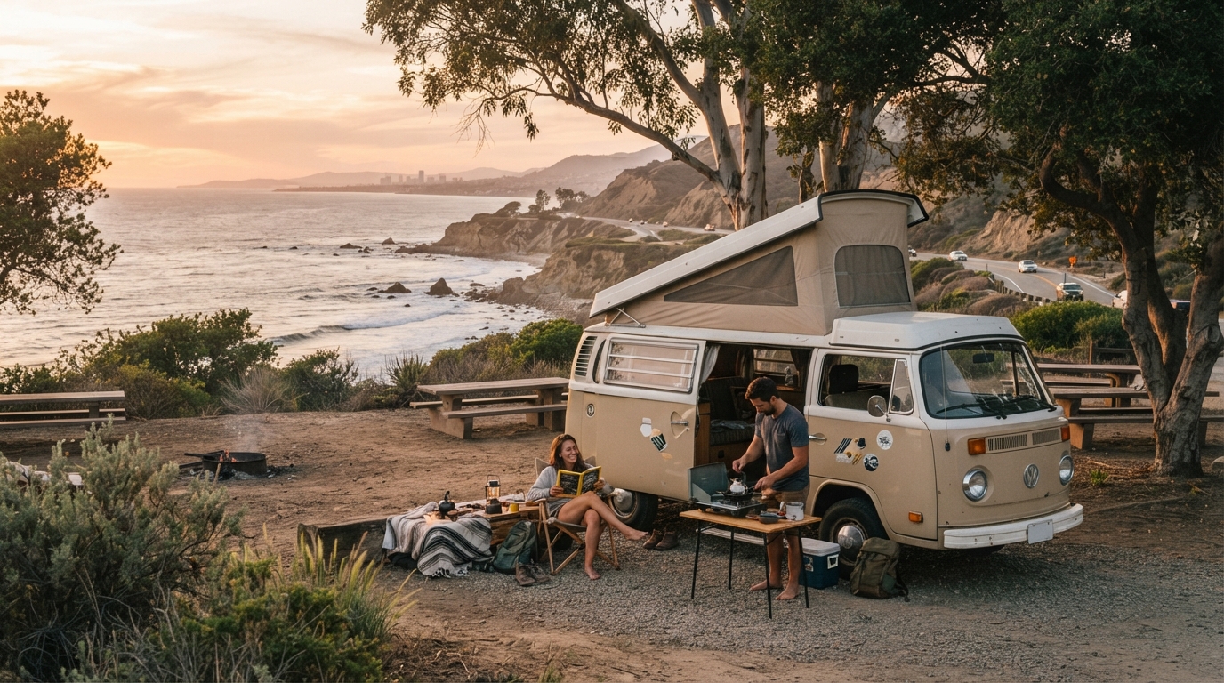 Los Angeles to Minneapolis - Including the Grand Canyon — campground with a motorhome