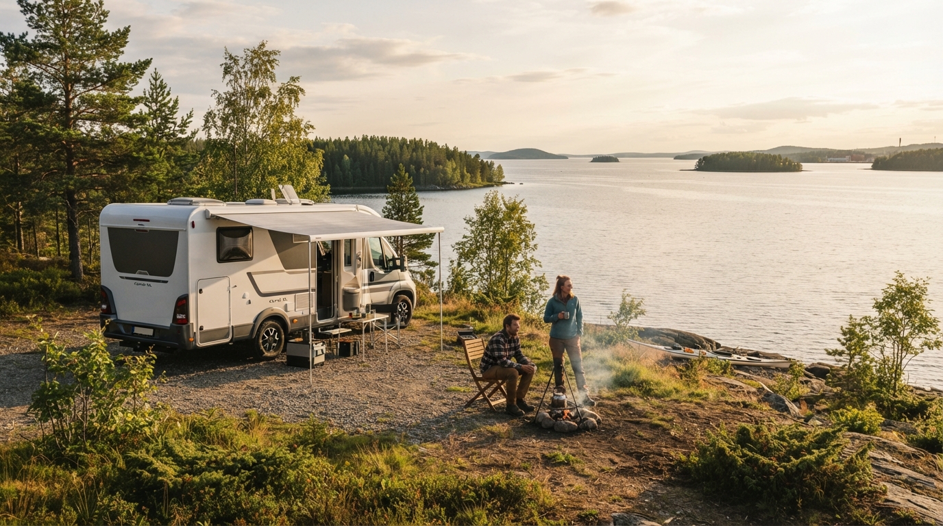 Luleå Round trip - Northern Lights & Husky Trails: A Camper Journey — Luleå RV road trip landscape