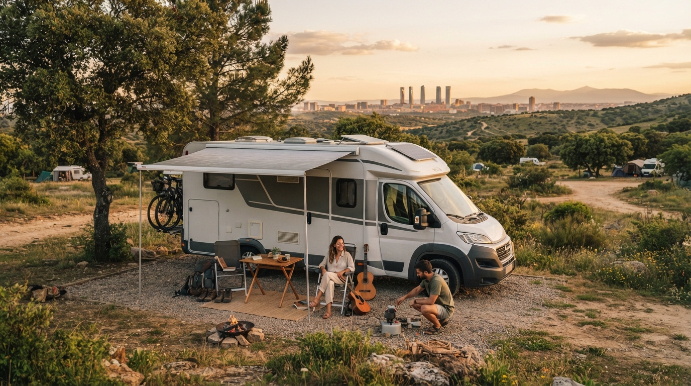 Madrid Roundrip - Basque Country and north west — campground with a motorhome