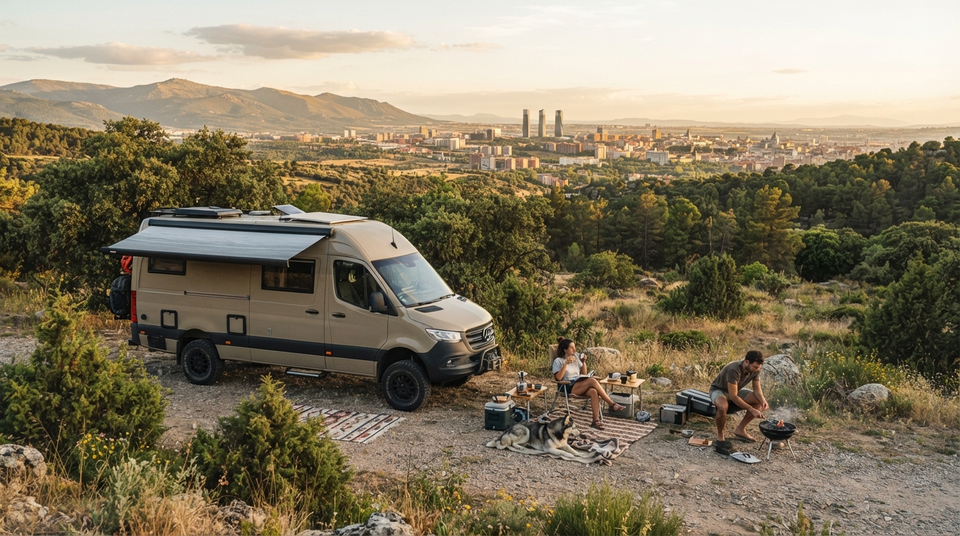 Madrid Round Trip - The Madrid to Portugal Route — campground with a motorhome