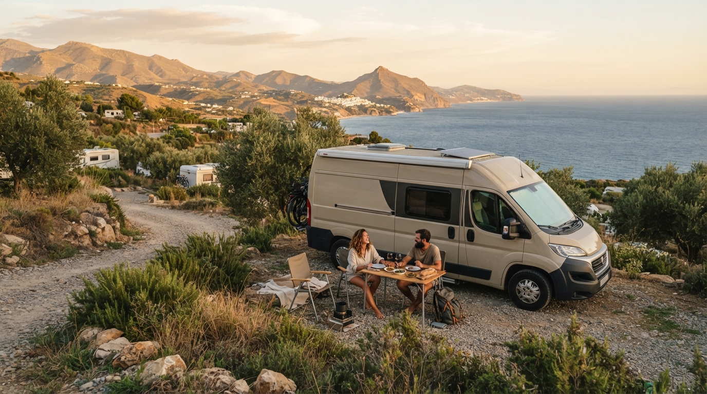 Malaga Round Trip - The Malaga to Gibraltar Route — campground with a motorhome
