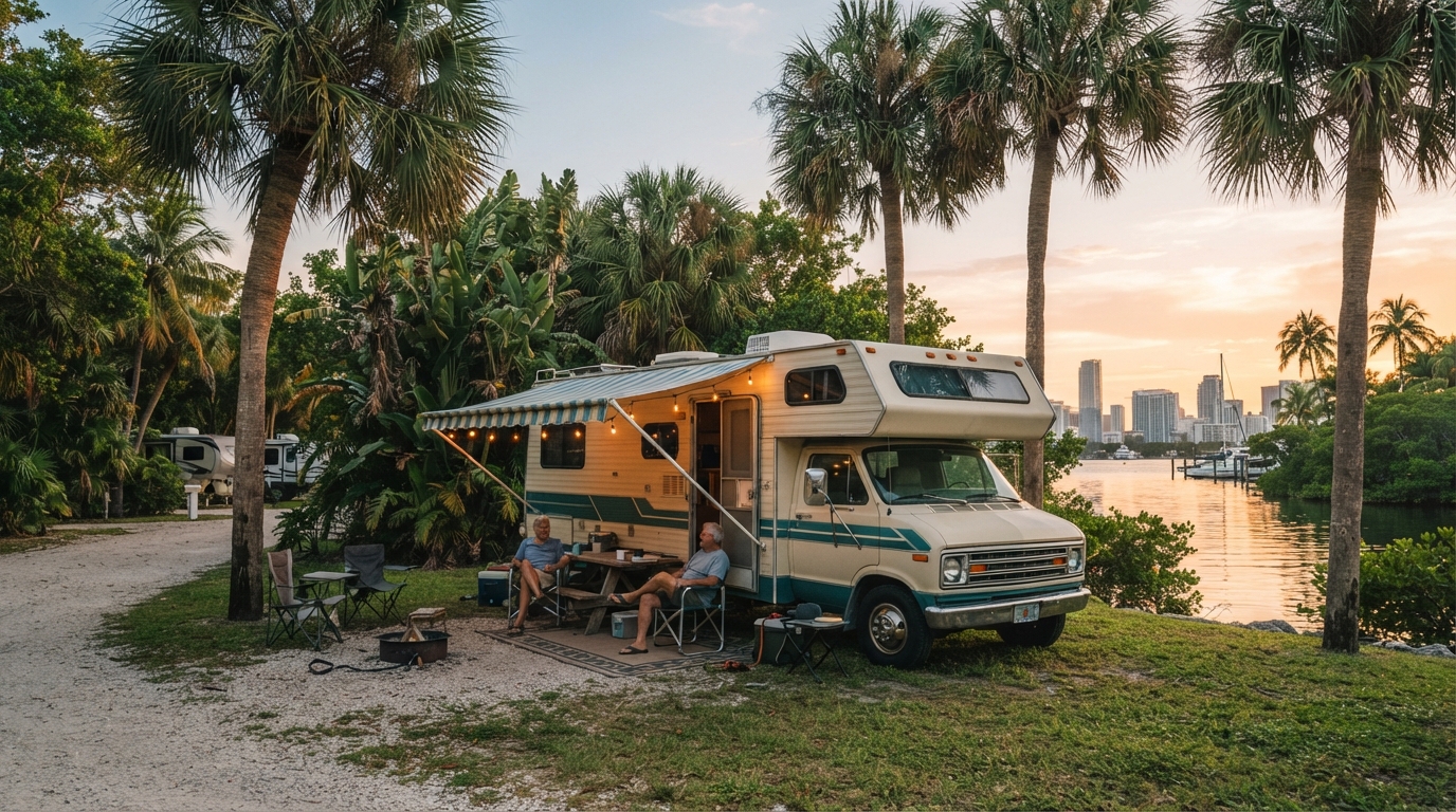 Miami to Nashville - From Sunshine to Music — campground with a motorhome