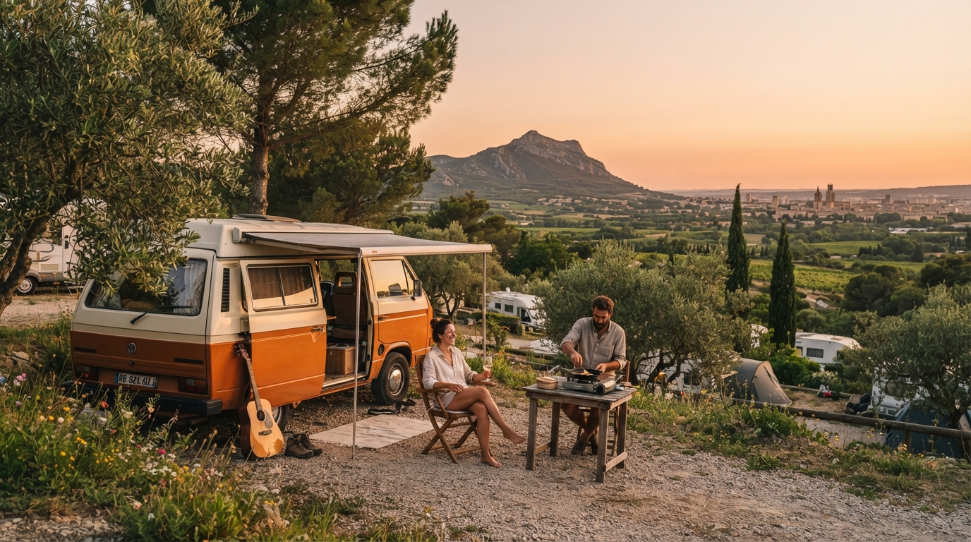 Montpellier Round Trip - Châteaux & Charms — campground with a motorhome