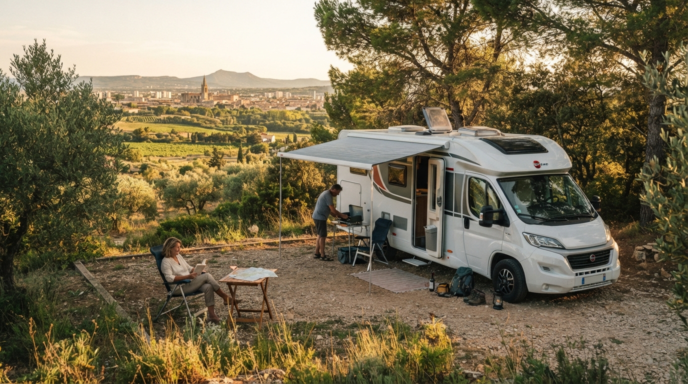 Montpellier Round Trip - — campground with a motorhome