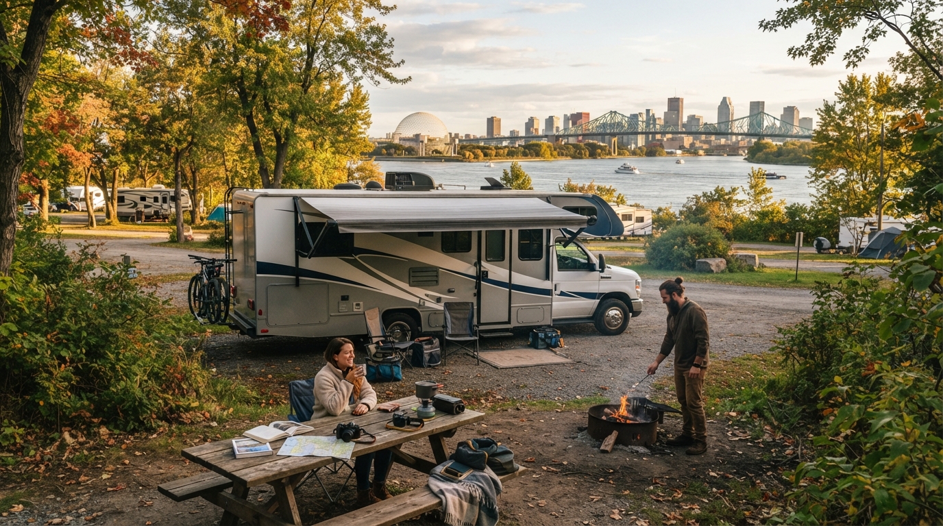 Montreal Roundtrip - Short. Including 1000 Islands — campground with a motorhome