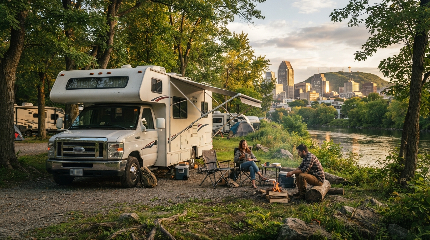 Montreal to Halifax -  Coastal Charm: Exploring Québec, New Brunswick, and Nova Scotia — campground with a motorhome