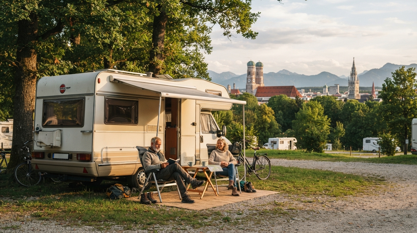 Munich Roundtrip - South - Austria, Italy, Slovenia — campground with a motorhome