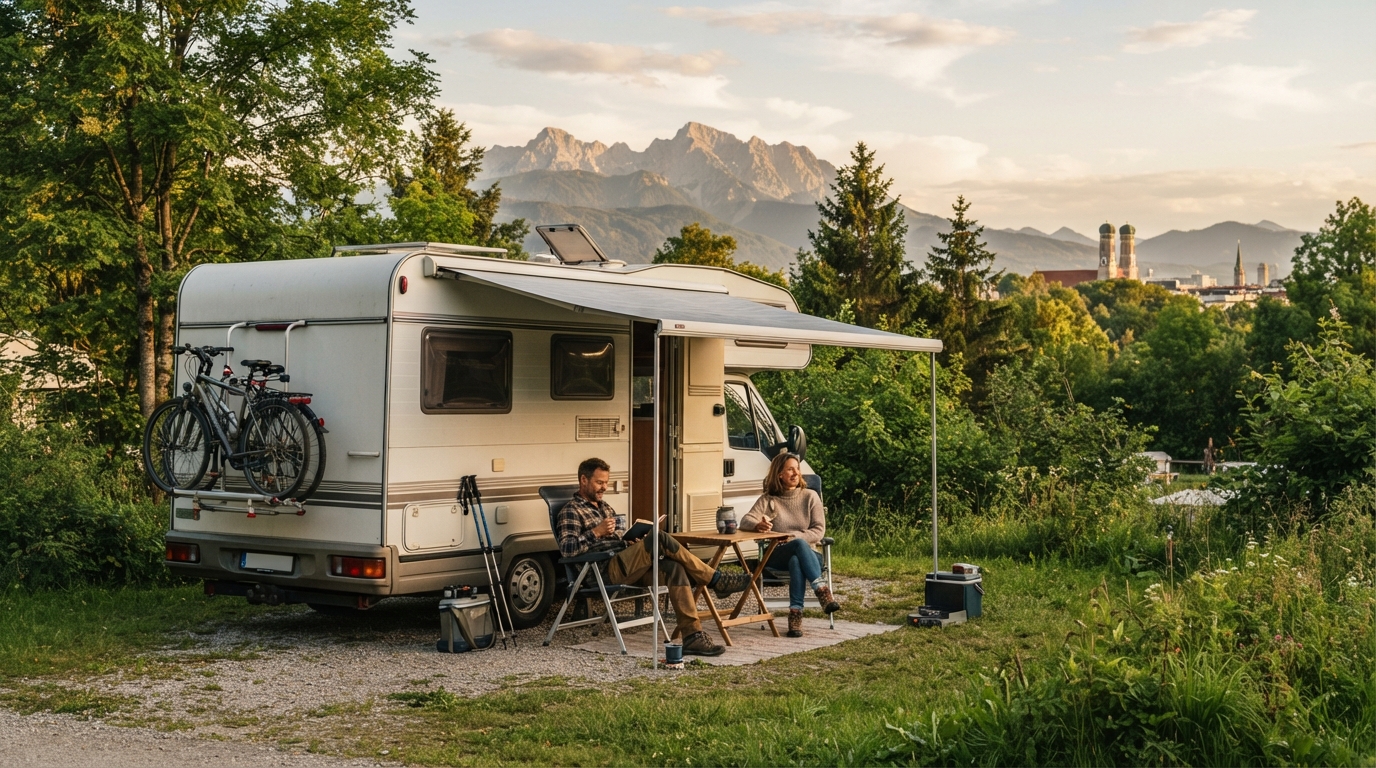 Munich Roundtrip - South West - Exploring Germany, Switzerland, Austria, and Northern Italy — campground with a motorhome