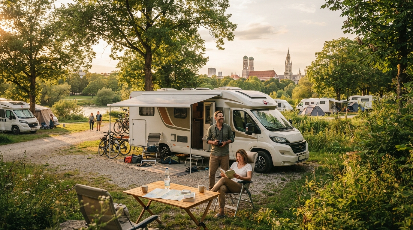 Munich Roundtrip - South - Austria, Slovenia, Croatia — campground with a motorhome