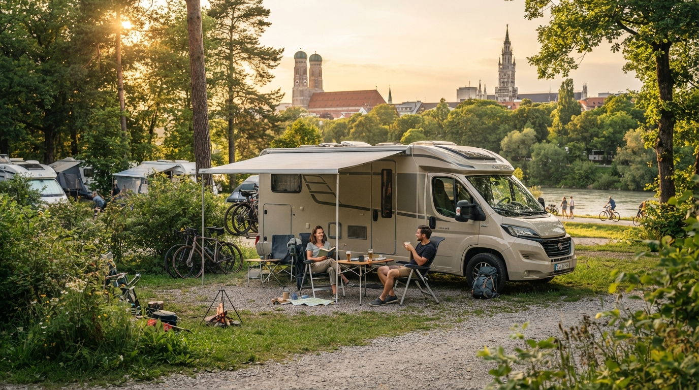 Munich Roundtrip - South West - Austria & Germany — campground with a motorhome